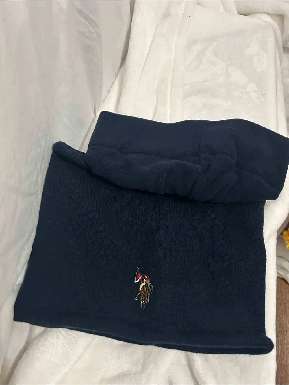 NWT U.S. Polo Assn. Men's Navy Blue Cold Weather Hat & Neck Gaiter Set⁠